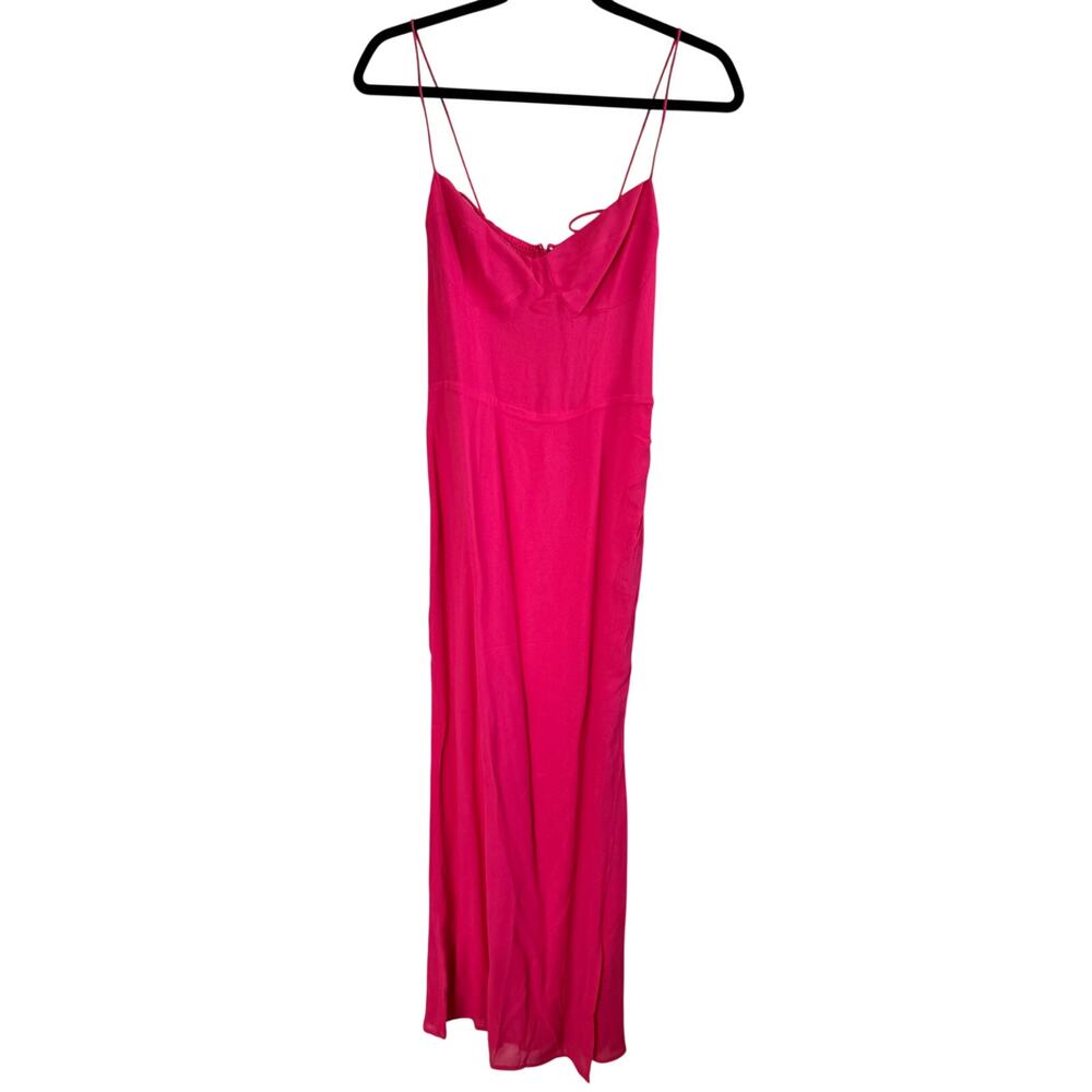 New Reformation Kourtney Maxi Dress Bright Hot Pink Womens Sz 6